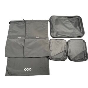 Neiman Marcus OOO Traveling 6 Piece Accessory Set Packing Cubes Shoe Laundry Bag